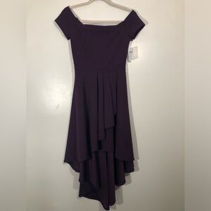 NWT Windsor Women’s Plum Off the Shoulder High Low Dress Size Medium